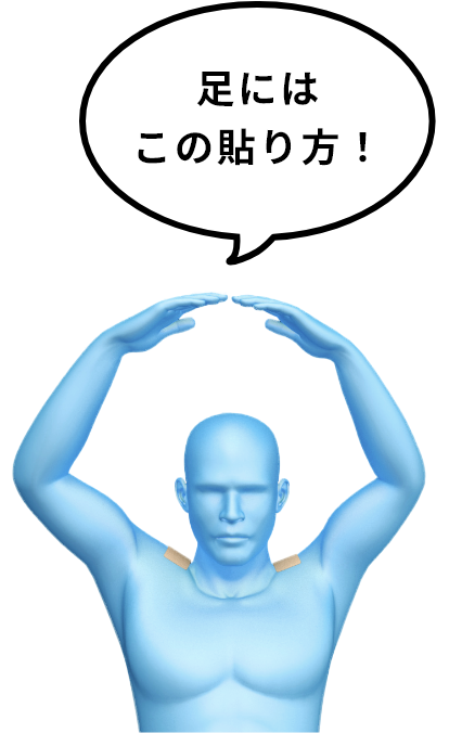 足にはこの貼り方！